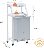 Laundry Hamper, Laundry Sorter, Rolling Laundry Basket with Wheels, 2 Shelves, 18 Gal(68L), Pull-Out and Removable Oxford Fabric Bags, White and Grey