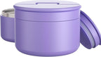 12oz Soup Thermo for Hot Food Kids Vacuum Insulated Food Jar Twist-Free Soup Thermo for Hot Food Kids Leakproof Stainless Steel Wide Mouth Lunch Container (Purple)