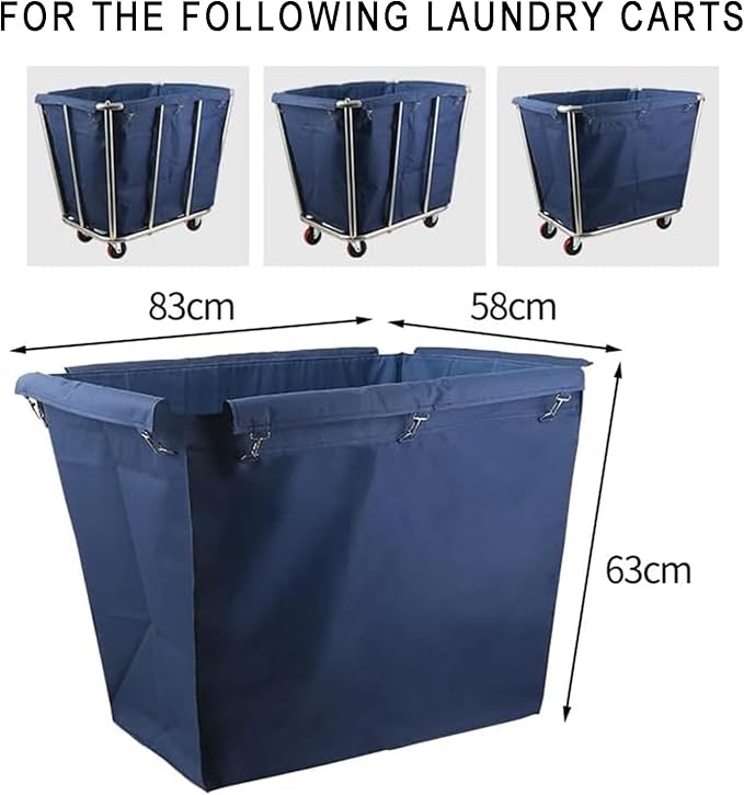 400L Commercial Laundry Cart Replacement Liner Bags,Removable Waterproof Liner for Cleaning/Utility Cart (Brown B)