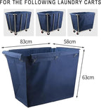 400L Commercial Laundry Cart Replacement Liner Bags,Removable Waterproof Liner for Cleaning/Utility Cart (Blue A)