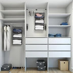 MAX Houser 3 Tier Shelf Hanging Closet Organizer, Closet Hanging Shelf with 2 Sturdy Hooks for Storage, 2 Pack, Foldable (Grey)