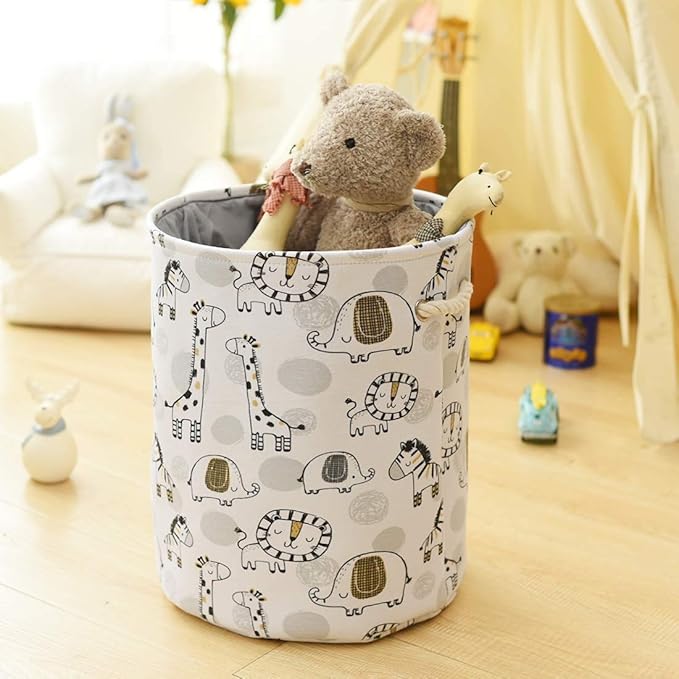 INough Baby Hamper Kids Laundry Basket Nursery Hamper Stuff animal Organizer,Toy Baskets Corner Stuffed Animal Storage Basket Kids Storage Basket Safari Nursery Decor Clothes Hamper for Boys, Giraffe
