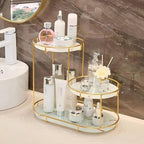 Gold Storage Rack, Bathroom Table Shelf, Perfume Tray, Beautiful Appearance, Super Capacity, Complete Your Daily Storage (QS-20-1) (QS-18)