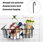 3 Pack Grid Panel Hanging Wire Basket, Storage and Display Basket for Wall, Kitchen, Home Decor Supplies, Potted Plants, Black
