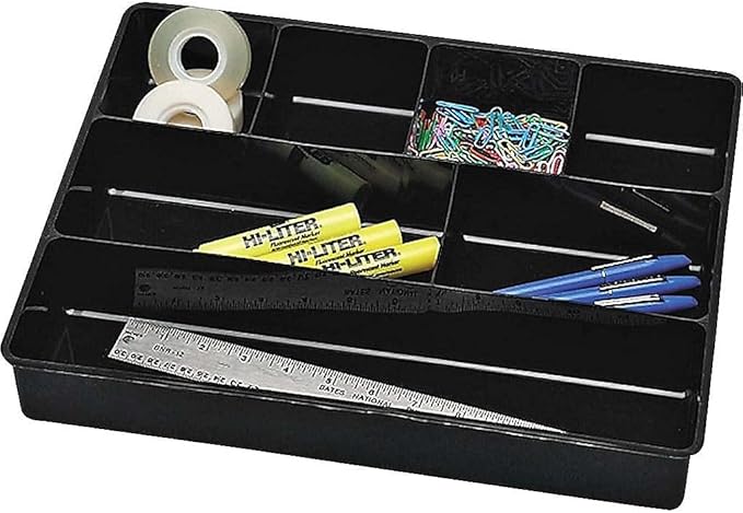 Rubbermaid 11906Ros Extra Deep Desk Drawer Director Tray, Plastic, Black