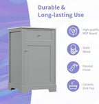 20 in Small Bathroom Vanity with Sink,Soft Closing Door and Adjustable Shelf, Solid Wood Frame & MDF Modern Single Bathroom Sink Cabinet,Freestanding (Grey)