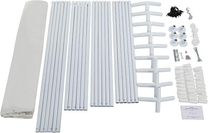 FDW 10'x20' Heavy Duty Galvanized Carport Waterproof Canopy Tent with Anchor Kit, Open-Sided Design for Cars and Outdoor Use