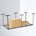 Garage Storage Rack 4x8 ft Overhead Ceiling Mounted Storage Racks Adjustable Garage Storage Organization of Heavy Duty Metal 600Lbs Weight Capacity