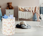 Rainbow Kids Laundry Basket Baby Hamper Rainbow Toy Storage Bin for Boys Room Decor Baby Nursery Hamper Gift Baskets for Bedroom Bathroom(Sun Rainbow)