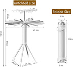Clothes Drying Rack Foldable Outdoor Indoor,Drying Rack Clothing Collapsible,Folding Drying Dack Clothing,2 Tier Aluminum Foldable Laundry Drying Rack,24 Hooks 16 Hanging Bars