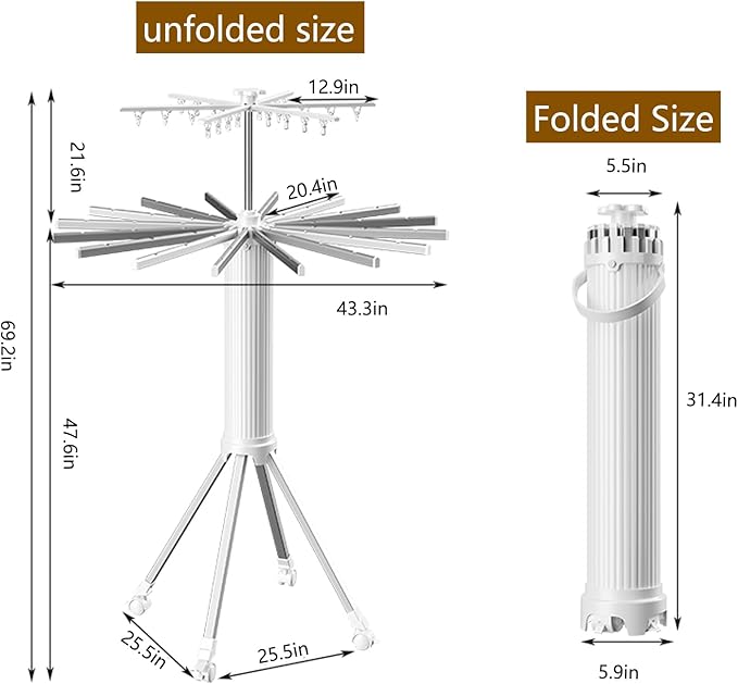 Clothes Drying Rack Foldable Outdoor Indoor,Drying Rack Clothing Collapsible,Folding Drying Dack Clothing,2 Tier Aluminum Foldable Laundry Drying Rack,24 Hooks 16 Hanging Bars
