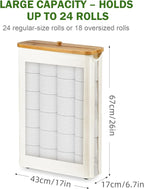 Toilet Paper Storage Basket, Extra Large Bamboo Toilet Paper Storage Organizer Holds 24 Rolls, Freestanding Toilet Paper Holder Bin for Bathroom, Bathroom Accessories Organizer