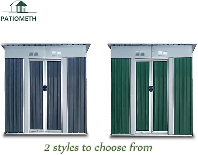 5' x 3' Outdoor Metal Storage Shed Outdoor Shed Galvanized Steel Garden Shed with Sliding Door and Window for Ventilation Storage Sheds House for Backyard Garden.（Grey）