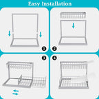 REALINN Under Sink Organizer, Pull Out Cabinet Organizer 2 Tier Slide Out Sink Shelf Cabinet Storage Shelves, Storage for Kitchen Bathroom, Grey, 1 Pack
