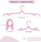 6PCS Portable Folding Clothes Hangers Clothes Drying Rack for Travel (Pink)