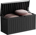 80 Gallon Resin Deck Box, Outdoor Waterproof Storage Containers, Lockable Patio Storage Box For Furniture, Gardening Storage With Lids (Black)