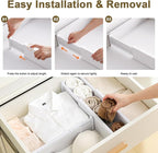 Drawer Dividers for Clothes 4" High 10.9"-18" Expandable Dresser Drawer Organizer Plastic Separators for Kitchen 3 Pack