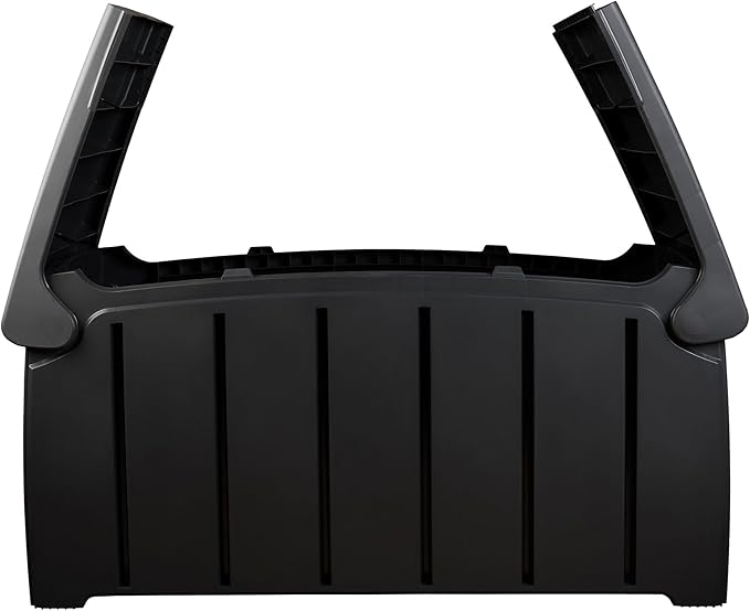 Ward Strata Products 85 Gallon (321L) Outdoor Storage Organization Bin, Patio Deck Box with Dual Door Lid for Garden, Pool, & Furniture Accessories, Black