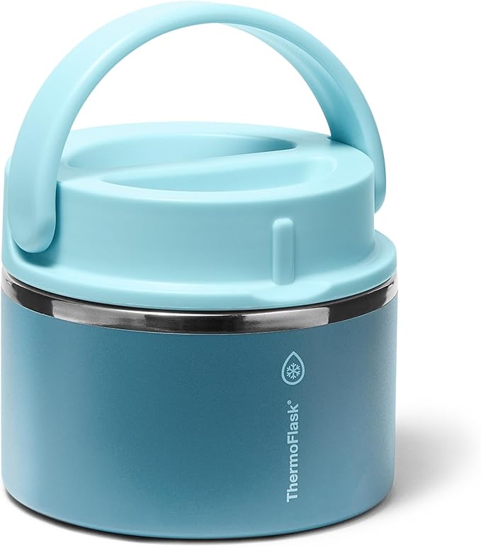 ThermoFlask 12 oz Double Wall Insulated Food Jar, Ocean Mist