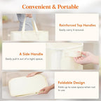 Lifewit 2 Pack Slim Laundry Hamper, Collapsible Narrow Laundry Basket, Small Tall Dirty Clothes Hampers with Handles for Bathroom Bedroom College Dorm, White, 65L