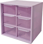 Small Drawer Organizer for Desk, 4.7" x 4.7" x 3.8" Small Desktop Organizer with 6 Drawers, Plastic Storage Box for Office, Classroom, Craft and Home Organization