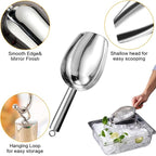 Metal Ice Scoop，Kitchen Ice Scooper for Ice Maker,Stainless Steel Small Ice Scooper for Freezer，Kitchen Gadgets Cookie Flour Pet Dog Food Scoop (silver, 3oz)