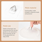 Bilillo 10 Pack Invisible Vertical Plate Hangers, 2.3 Inch Adhesive Plastic Hooks for Hanging Decorative Plates, Wall Art, and Small Artwork
