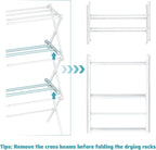 Foldable Drying Rack Clothing, 3-Tier Clothes Drying Rack Use for Indoor & Outdoor Antirust Laundry Drying Rack Collapsible White 28" L x 35" H x 10" W