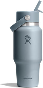 Hydro Flask Travel Water Bottle - Insulated Stainless Steel - Wide Straw Lid, Non Spill, Leakproof in 24 Oz Shale Gray