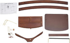 Suit Valet Stand, Brown Wood Valet Stand with Base, Contour Hanger, Tray, Trouser Bar and Tie Bar, Wood Mens Valet Stand for Bedroom Entryway Home Living Room Office
