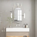 Arched Medicine Cabinet with Mirror,Recessed Medicine Cabinet Mirrors for Bathroom Mirror with Storage,Arched Metal Edge Medicine Cabinet,Brushed Nickel Arch Medicine Cabinets Mirror 16x31