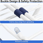 APEXCHASER Clothes Drying Rack, Metal Drying Rack Clothing, Laundry Rack Foldable, Space-Saving, Free-Standing Airer with 4 Gullwings, Indoor Outdoor Use, 55.12"*37.8"*17.52", White