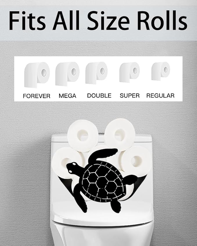 Sea Turtle Toilet Tissue Holder,Animal Paper Holders,Decorative Metal Papers Holder,Funny Toilet Animal Storage for Bathrooms,Bathroom Paper Organizer for Extra 8 Rolls Art Decor