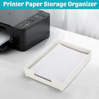 Letter-Size Tray Desk Letter Tray Paper Tray, Sturdy Heavy-Duty Plastic Printer Paper Tray, Single-Tier Stackable File Storage Organizer for Office Home (White)