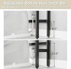 Over The Toilet Storage Cabinet, Over Toilet Bathroom Organizer, Above Toilet Storage Cabinet with Barn Doors Behind Toilet Bathroom Organizer (Cream White)