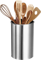 uxcell Kitchen Utensil Holder, 3.1x4.7 Stainless Steel Utensil Cutlery Holder Cooking Flatware Organizer for Kitchen Restaurant Countertop Fork, Straw, Knives, Spoon, Chopstick, Silver