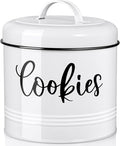 Farmhouse Cookie Jar for Kitchen Counter, 1 Gallon Vintage Cookie Jar with Airtight Lid, Large Food Storage Container for Candy, Cookies, Dessert, Rustic Kitchen Decor and Accessories
