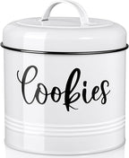 Farmhouse Cookie Jar for Kitchen Counter, 1 Gallon Vintage Cookie Jar with Airtight Lid, Large Food Storage Container for Candy, Cookies, Dessert, Rustic Kitchen Decor and Accessories