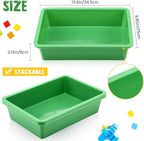 Hoteam 10 Pcs Flat Storage Organizer Tray Bin Letter Size Paper Tray for Classroom Plastic Stackable File Organizer for School Office Teacher Book Organization（ Green, 13.78 x 9.84 x 3.15 Inch）