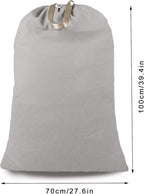 Heavy Duty Laundry Bag with Drawstring and Handle, Extra Large Travel Dirty Clothes Bag for Laundromat and Household, Durable Rip-Stop Laundry Hamper Liner, 28 x 40 Inch, Gray
