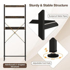 Giantex Over The Toilet Storage Rack, 3-Tier Bathroom Space Saver Organizer with Adjustable Bottom Bar to Fit Most Toilets, Freestanding Above Toilet Storage Rack, Easy Assembly (Brown + Black)