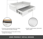 GOME White Under Desk Drawer Storage with Laptop/Book/Folders Shelf, Double Layer Easy Slide-Out Undermount Drawer Organizer with Ball Sliding Track for Home Office Sit-Stand Workstation