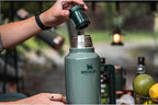 Stanley Classic Legendary Vacuum Bottle 2.0 qt | Wide Mouth with Leakproof Cup Lid | Keep Drinks Hot or Cold | Packable for Travel | Insulated Stainless Steel Thermos | BPA-Free | Hammertone Silver