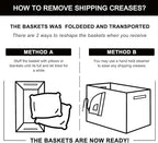 OIAHOMY Extra Large Blanket Basket, 95L Cotton Rope Woven Laundry Basket, Toy Bin for Baby Room, Container for Blanket Storage in Living Room, 24''×17''×14'', Black & White