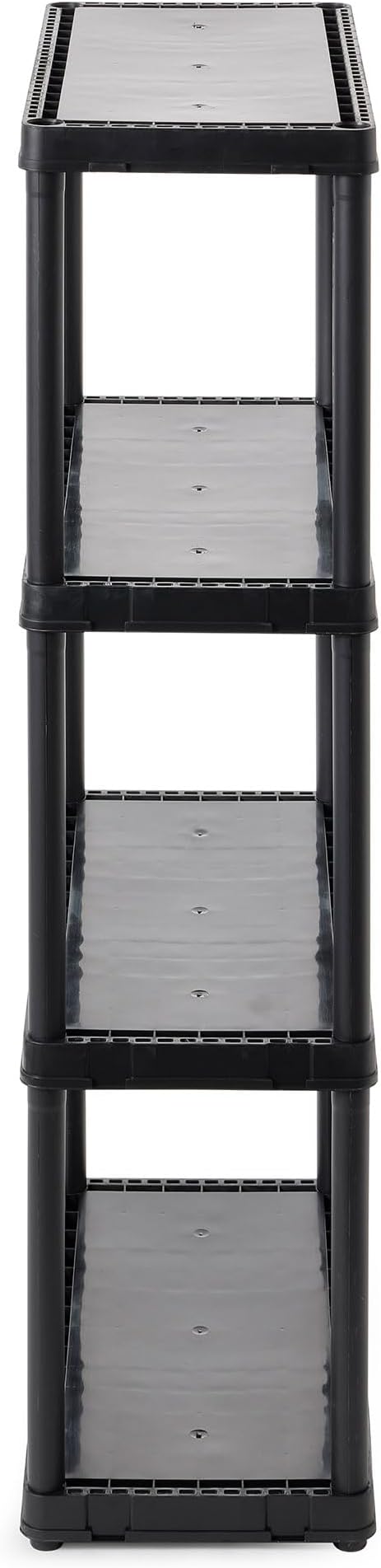 Gracious Living 4 Shelf Fixed Height Solid Light Duty Storage Unit 12 x 24 x 48 for Home, Garage, Basement, & Laundry, Black (3 Pack)