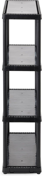 Gracious Living 4 Shelf Fixed Height Solid Light Duty Storage Unit 12 x 24 x 48 for Home, Garage, Basement, & Laundry, Black (3 Pack)