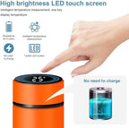 Smart Water Bottle Stainless Steel Vacuum Flask,Travel Mug with Smart LCD Touch Screen, Keep Hot Or Cold, Car Portable Travel Tea Coffee Vacuum Thermo Cup,Insulated Water Bottle (Orange)