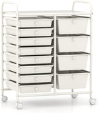 RELAX4LIFE 12-Drawer Rolling Storage Cart - Mobile Utility Drawer Carts with Wheels, Craft Organizers Cart for Classroom Organization and Storage, School, Home, Office