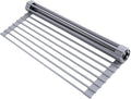 Ohuhu Roll Up Dish Drying Rack, Over The Sink Multipurpose Roll-Up Dish Racks, 16.5" W x 13" L Rolling Heat-Resistant Anti-Slip Silicone Coated Dish Drainer Portable Foldable for Kitchen Counter