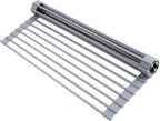 Ohuhu Roll Up Dish Drying Rack, Over The Sink Multipurpose Roll-Up Dish Racks, 16.5" W x 13" L Rolling Heat-Resistant Anti-Slip Silicone Coated Dish Drainer Portable Foldable for Kitchen Counter